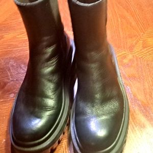 Zara leather booties